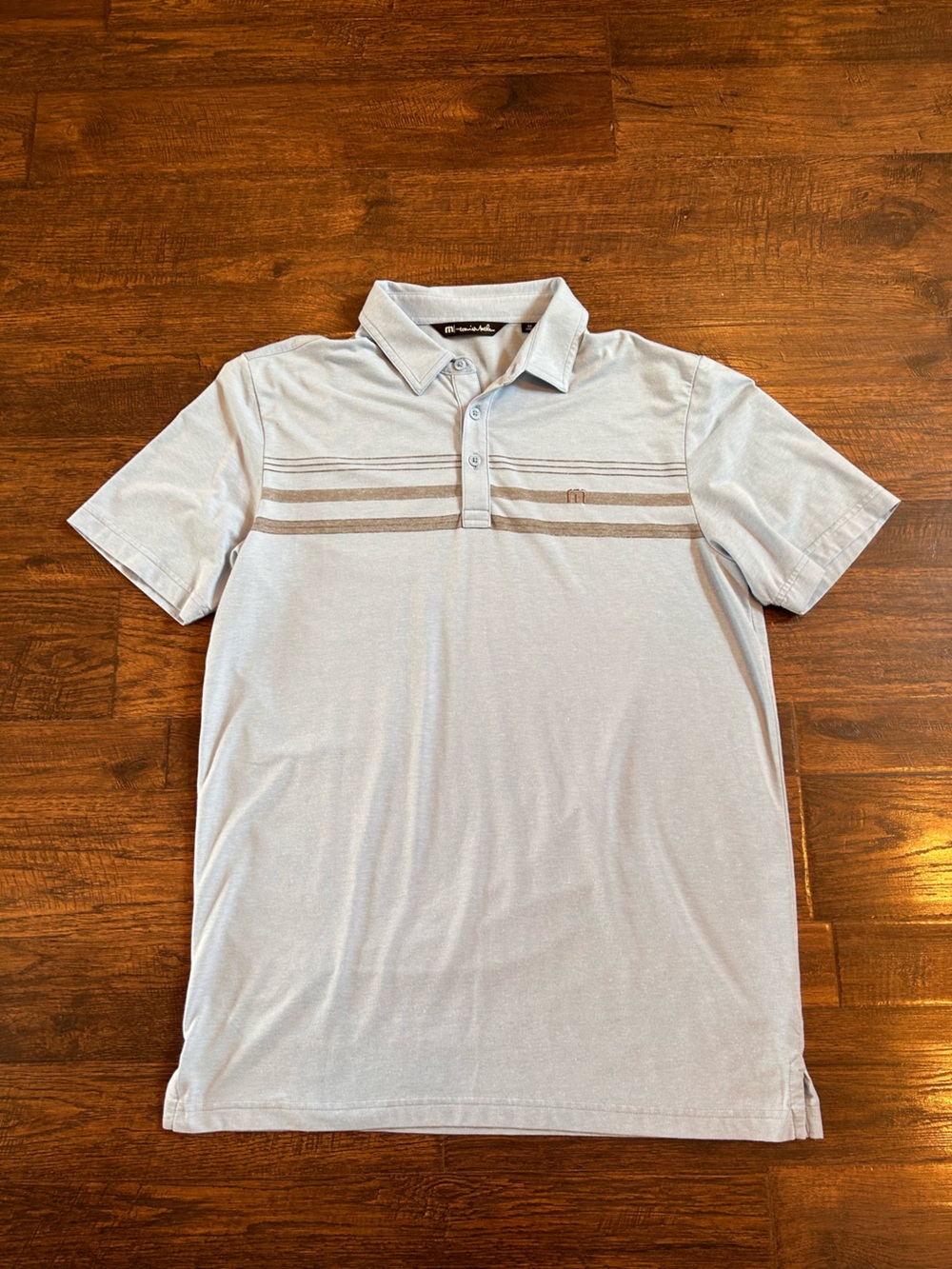 Travis Mathew Light blue Polo with Stripe Accents